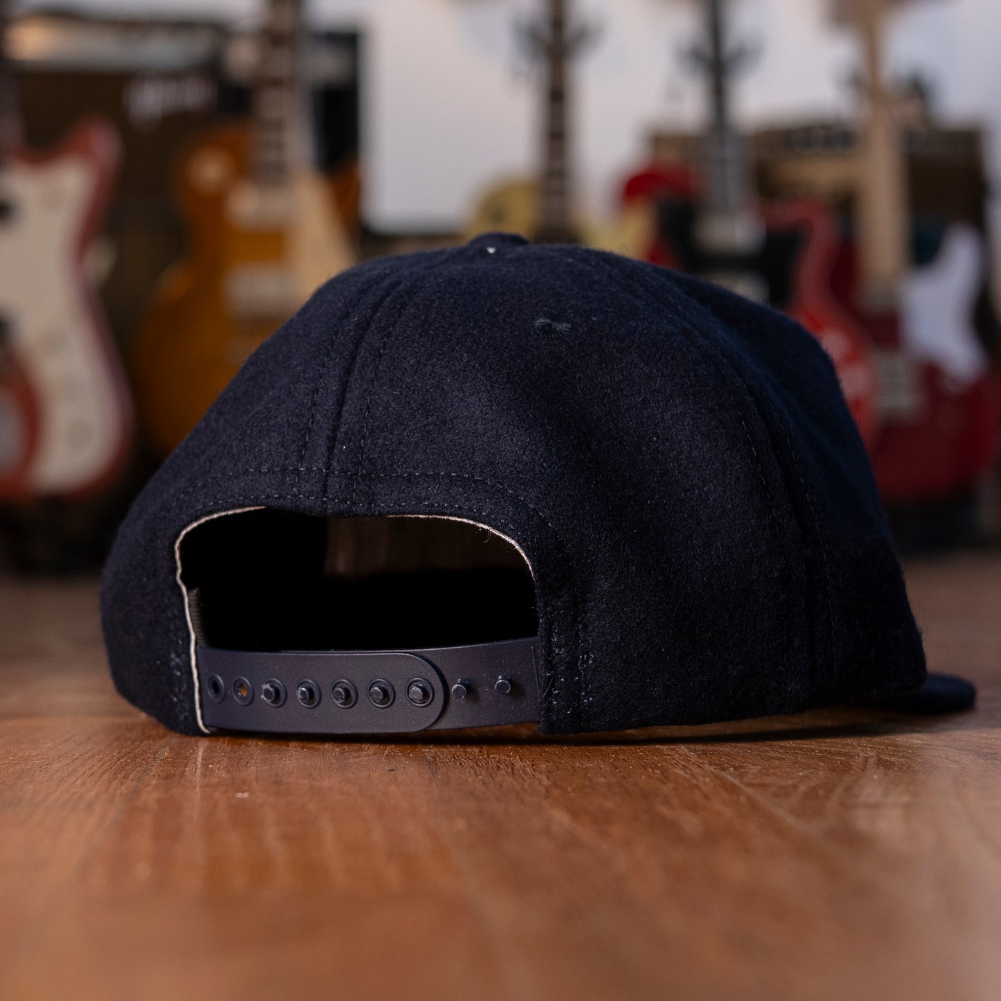 Black Bobbin Wool Hat Navy