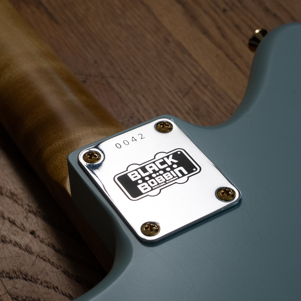Black Bobbin Custom JM Sonic Blue w/ Gold Hardware