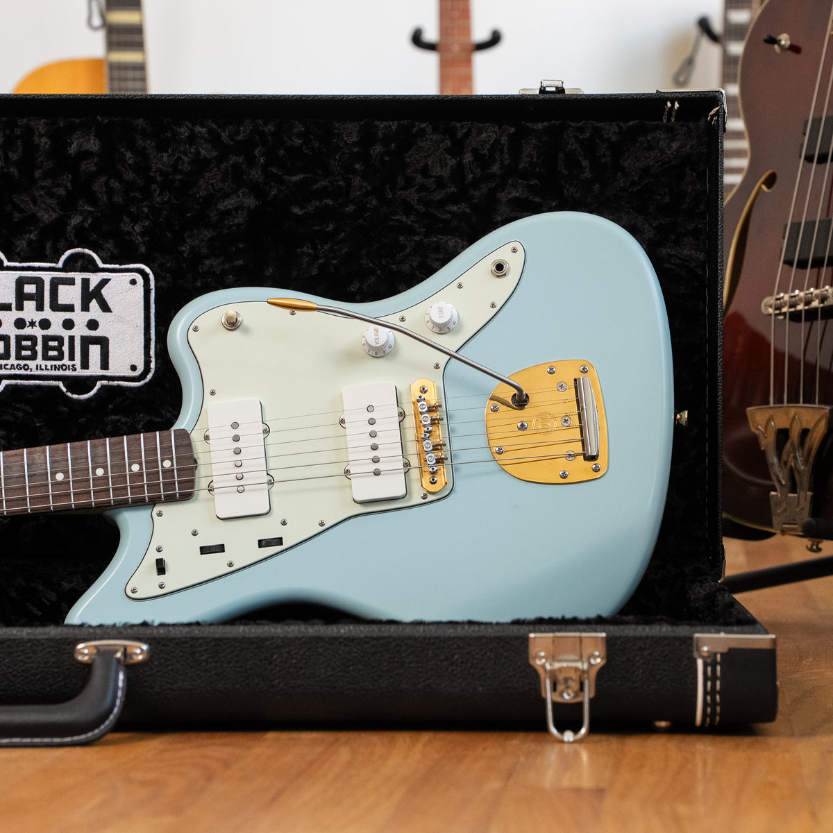 Black Bobbin Custom JM Sonic Blue w/ Gold Hardware