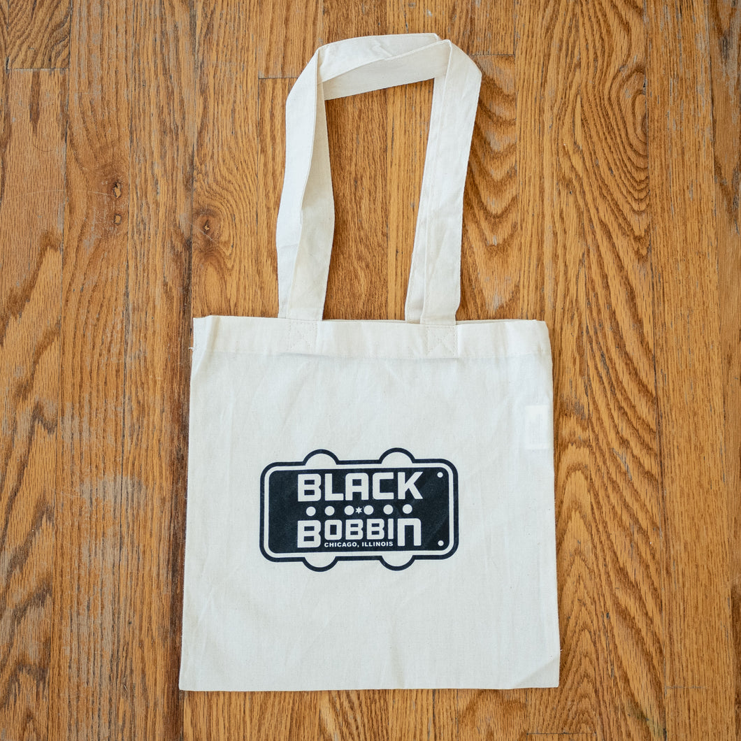 Black Bobbin Cotton Tote Bag