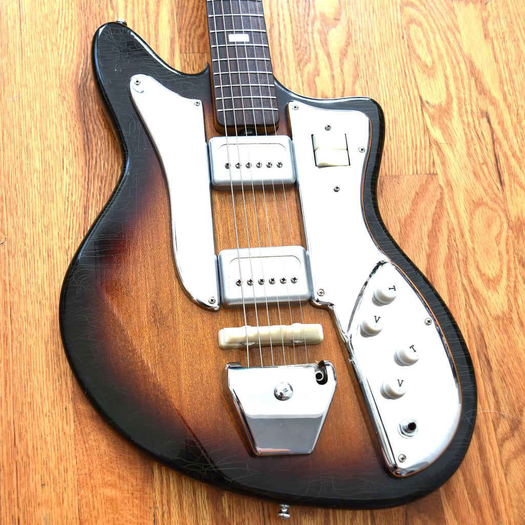 Guyatone LG100-TS Sunburst Guitar: Black Bobbin (Vintage)