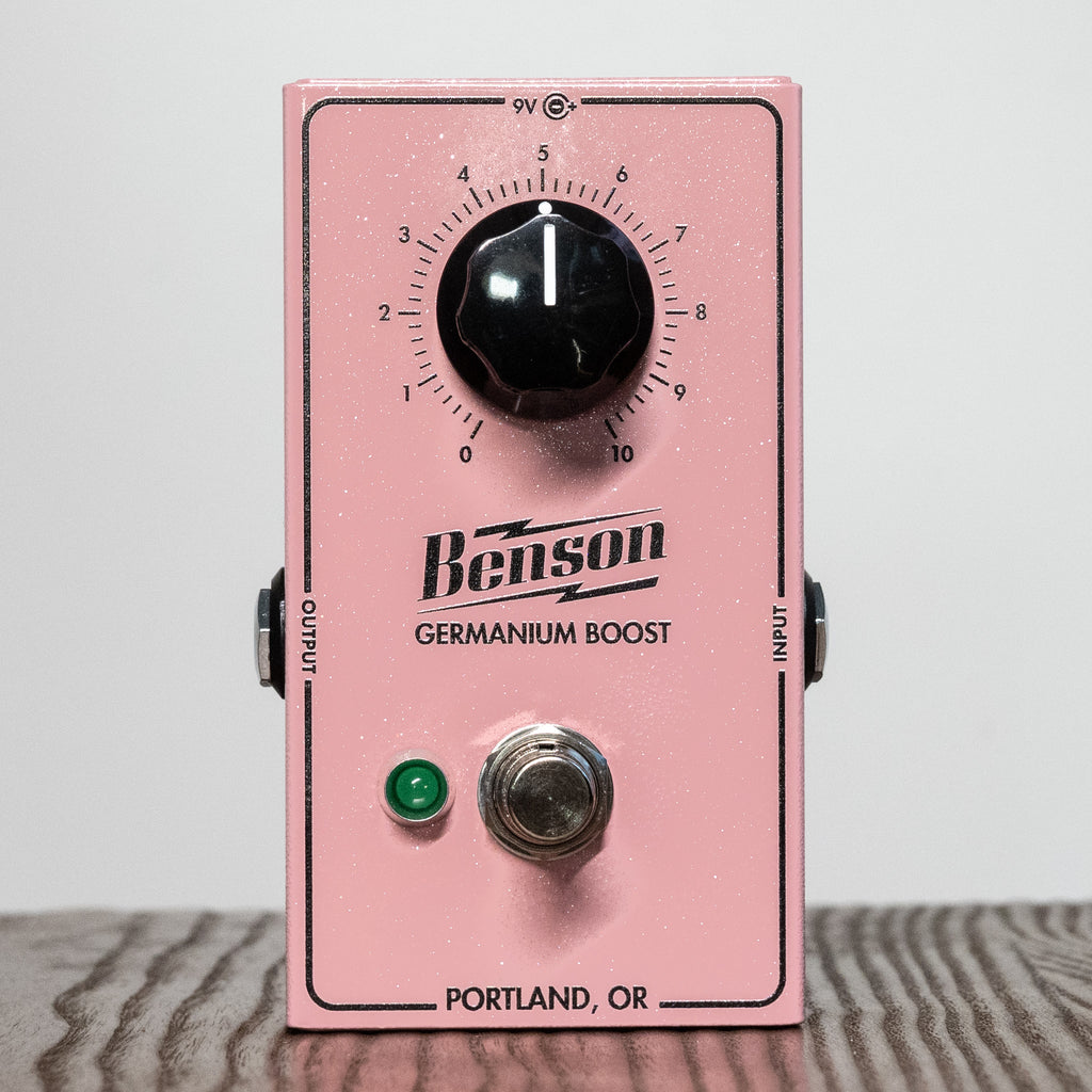 boutique boost pedal Benson Germanium Boost Pink Sparkle – Black Bobbin
