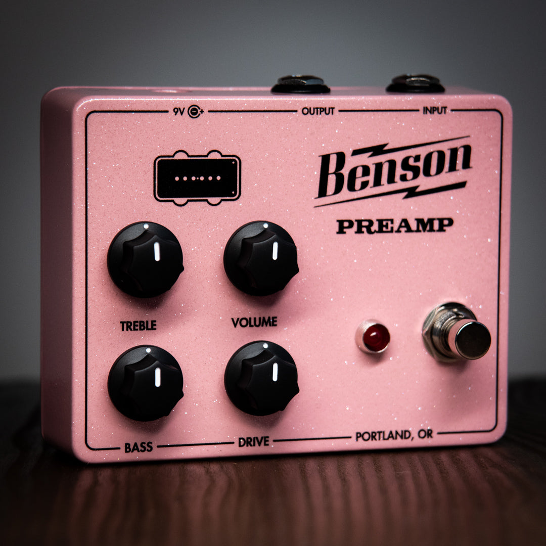 Black Bobbin Benson Preamp Pedal Shell Pink Sparkle