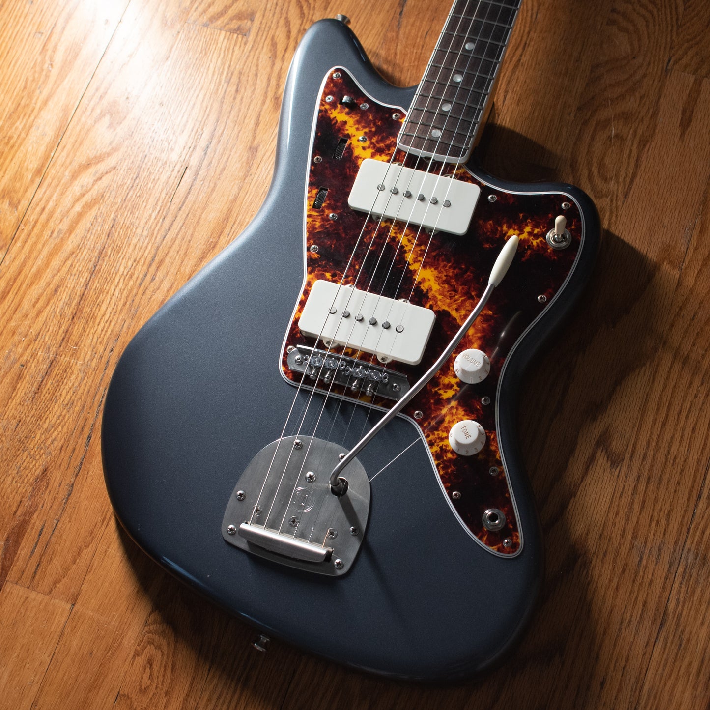 Fender American Original Jazzmaster Charcoal Frost Metallic Black Bobbin Makeover